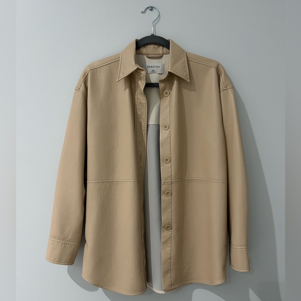 LIKE NEW- Aritzia Babaton Pelli Shirt Jacket Vegan Leather